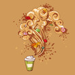 Coffee to go with pastry concept