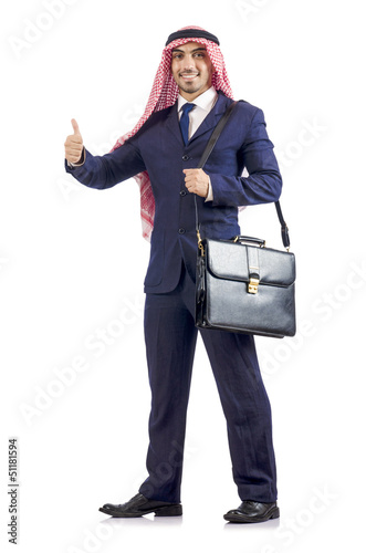 Photo: Arab businessman isolated on white Arab businessman isolated on white