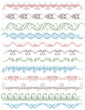 floral decorative borders, ornamental rules, dividers, vector