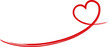 Banner Red heart with wake