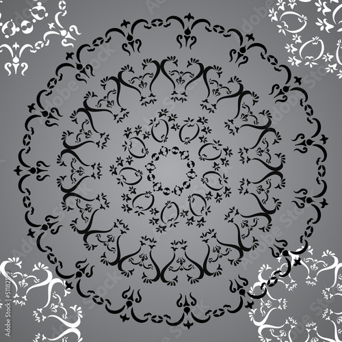 Vector: flourish circled ornament flourish circled ornament