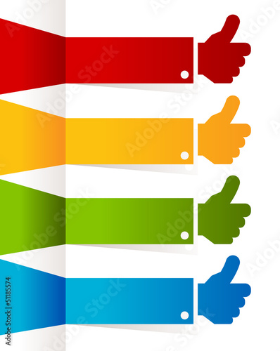 Vector: Colorful Thumbs Up Banners Colorful Thumbs Up Banners