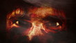 Ghost crazy eyes in a wild fire