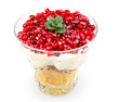Photo: pomegranate dessert with savoiardi and mint isolated pomegranate dessert with savoiardi and mint isolated