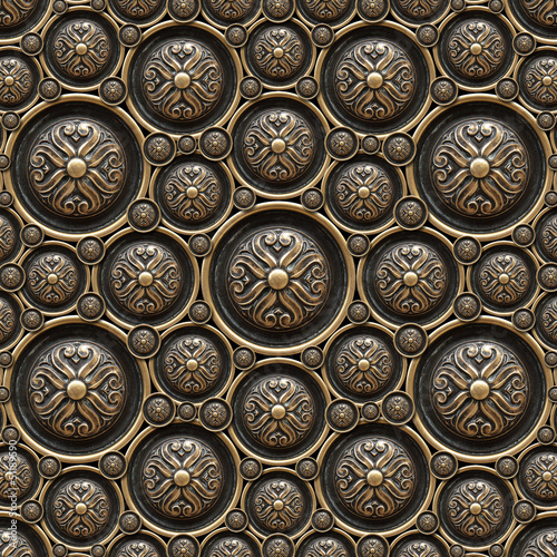 Photo: Brass Background with Classic Ornament Brass Background with Classic Ornament