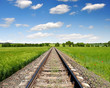 railway in spring landscape