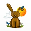 Illustration: leprotto con farfalle blu leprotto con farfalle blu