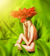 Beautiful sexy woman Fairy flower