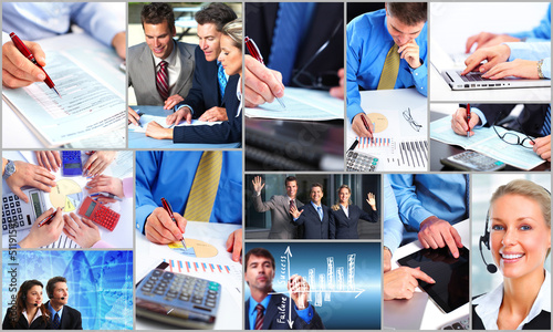 Photo: Business people team collage. Business people team collage.