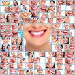 Dental health. Woman smile collage.