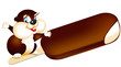 Vector illustration of cheerful hamster with icecream