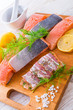 Salmon in the bacon coat