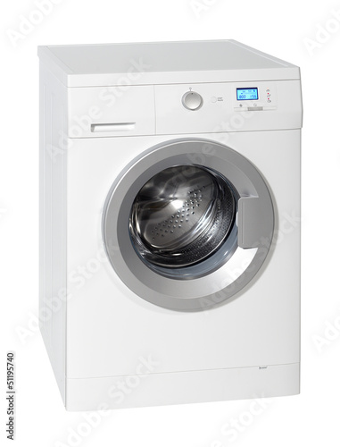 Photo: Washing machine isolated on the white background Washing machine isolated on the white background