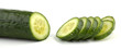 Sliced cucumber isolated on white background