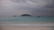 Sandy beach at sunset before a thunder-storm, Thailand