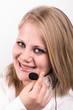 young cute female telephone operator