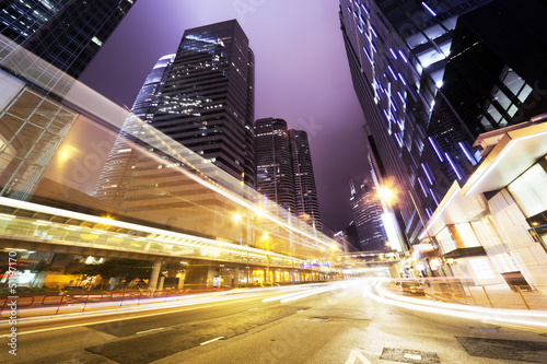 Photo: traffic in Hong Kong at night traffic in Hong Kong at night