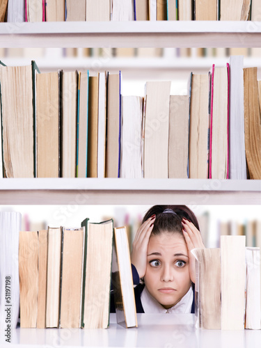 Photo: Frightened student Frightened student