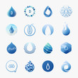 Drops. Vector logo templates set. Design elements