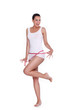 excited woman success weight loss,