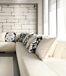 canvas print picture - Modern Loft with Living Room | Interior Architecture