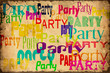 Retroplakat - Partyschriften