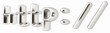 3d illustration internet metal sign "http://" on white
