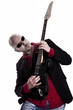 man playing electric guitar