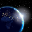 Terra tra notte e giorno (zona notturna foto della Nasa)