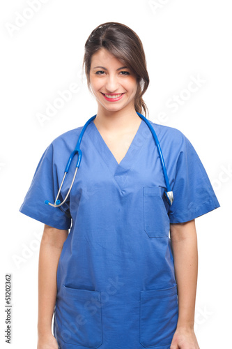 Photo: Nurse isolated on white Nurse isolated on white