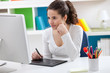Photo: Young graphic designer working Young graphic designer working
