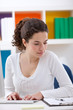 young woman learning