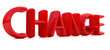 3d red text "change"