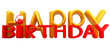 "Happy Birthday"3d colorful text with earth