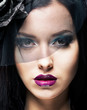 Foto: Romance. Spectacular Styled Woman in Retro Black Veil Romance. Spectacular Styled Woman in Retro Black Veil
