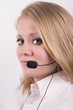 blonde, blue-eyed, professional female telephone operator