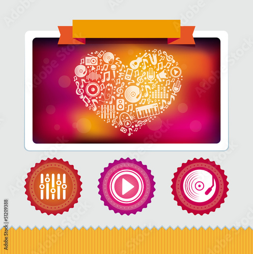 Vector: Vector design template with music icons and signs Vector design template with music icons and signs