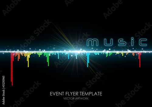 Vector: event flyer template "colorful equalizer" event flyer template "colorful equalizer"