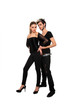 Photo: young couple in black young couple in black