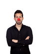 Photo: Young businessman with clown nose Young businessman with clown nose