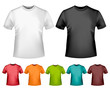 Black and white and color men polo t-shirts. Design template. Ve