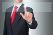 Businessman Hand Pushing An Em...