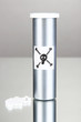 Deadly poison in bottle on grey background