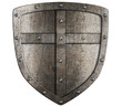 crusader metal shield illustration isolated on white