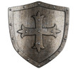 Old crusader metal shield illustration isolated on white