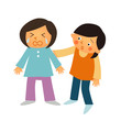 友達をなぐさめる女の子