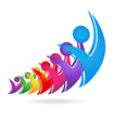 Swooshes happy  teamwork logo
