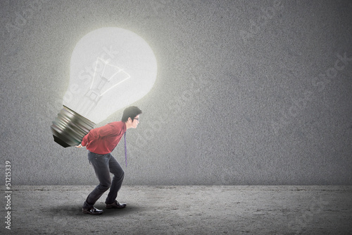 Photo: Asian businessman bright innovation Asian businessman bright innovation