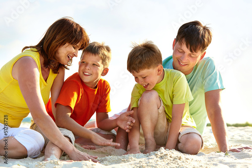 Photo: Family on sand Family on sand