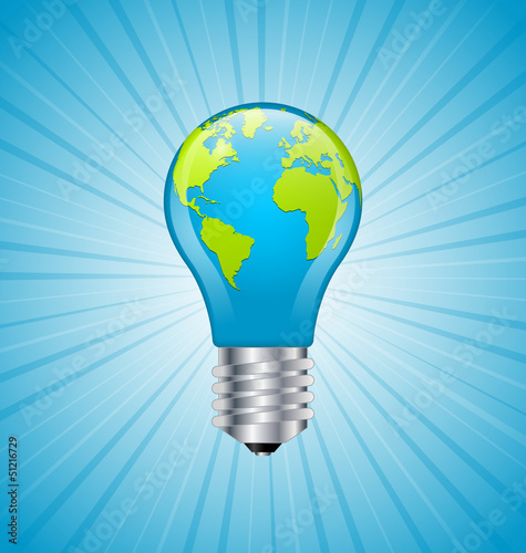 Vector: Light bulb earth icon Light bulb earth icon